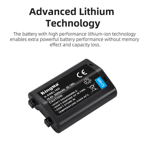 KingMa Nikon EN-EL18D Camera Battery 2600mAh