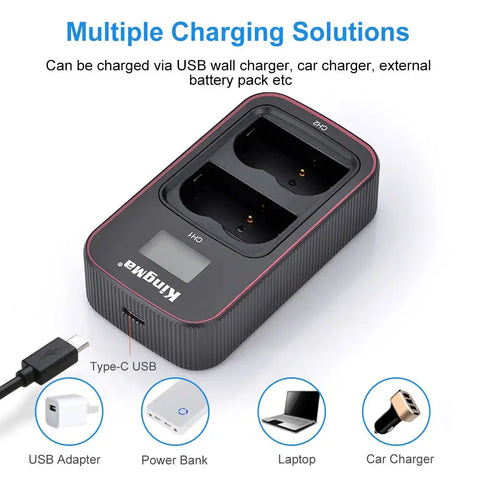 Kingma Nikon EN-EL3e LCD Dual USB Camera Battery Charger