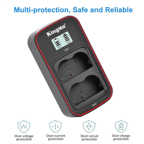 Kingma Nikon EN-EL3e LCD Dual USB Camera Battery Charger