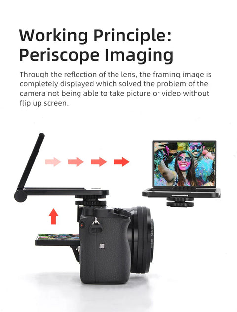 Kingma Portable VL009 Selfie or Vlogging Mirror with Cold Shoe Mount