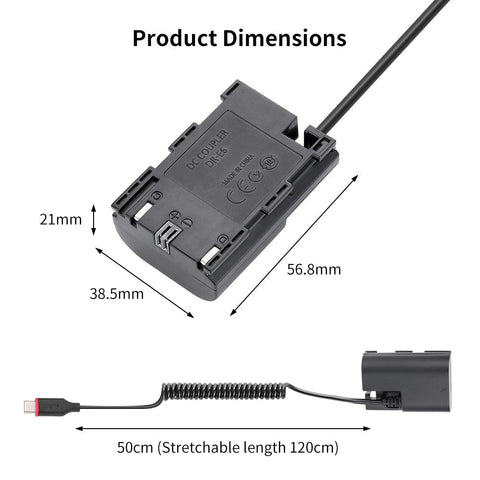 Kingma Tc-lpe6 Lp-e6 Usb-c Replacement Dummy Battery Adapter for Canon • Camerastuff • South Africa