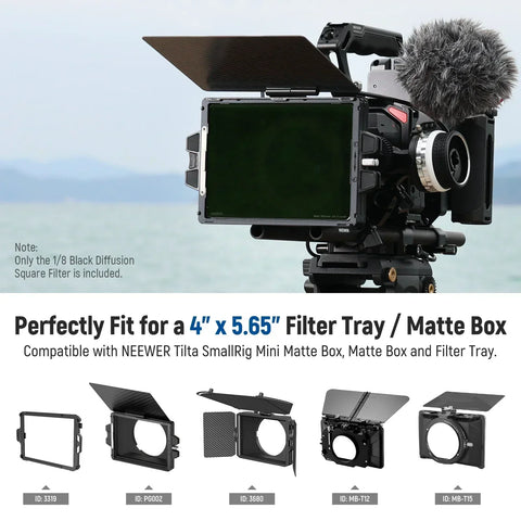 Neewer 1/8 Black Diffusion Mist Dreamy Effect 4’’ x 5.65’’ Square Filter for Matte Box • Camerastuff • South Africa