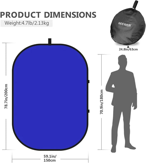 Neewer 150x200cm Blue & Grey Folding Collapsible Backdrop • Camerastuff • South Africa