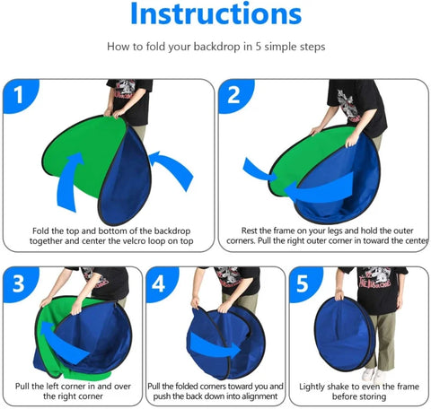 Neewer 150x200cm Green & Blue Folding Collapsible Backdrop • Camerastuff • South Africa