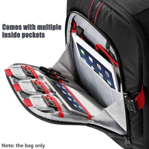 Neewer 2-in-1 Trolley Wheeled Camera Backpack Bag Red (10090011) • Camerastuff • South Africa