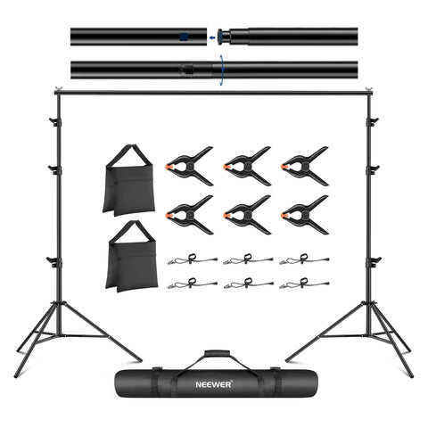 Neewer 2.6x3m Lightweight Backdrop Stand Kit with Clamps & Sandbags • Camerastuff • South Africa