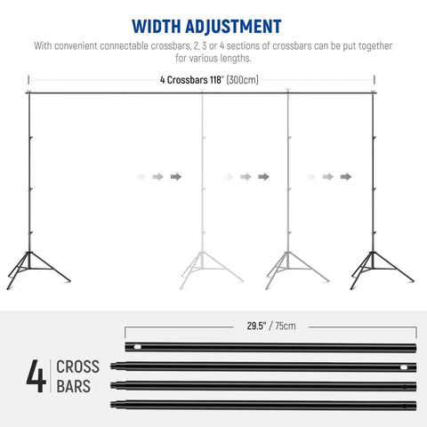 Neewer 2.6x3m Lightweight Backdrop Stand Kit with Clamps & Sandbags • Camerastuff • South Africa