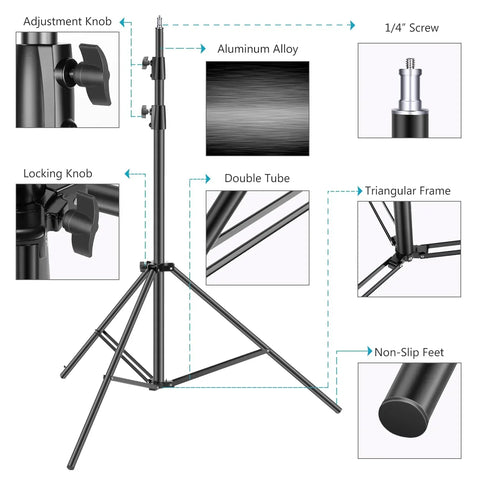 Neewer 2-pack 300cm Spring-loaded Light Stand Kit with Sandbags • Camerastuff • South Africa
