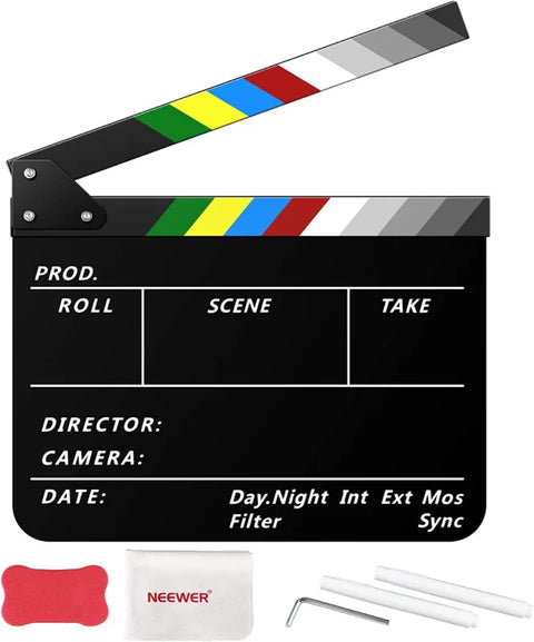 Neewer 20x30cm Acrylic Clapperboard Film Production Slate Kit (Black) | CameraStuff | South Africa Gauteng Online Shop