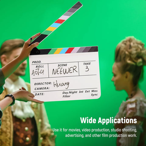Neewer 20x30cm Acrylic Clapperboard Film Production Slate Kit (white) • Camerastuff • South Africa