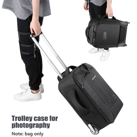 Neewer 22’’x14’’x10” 2-in-1 Trolley Camera Backpack Bag with Wheels • Camerastuff • South Africa