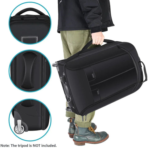 Neewer 22’’x14’’x10” 2-in-1 Trolley Camera Backpack Bag with Wheels • Camerastuff • South Africa
