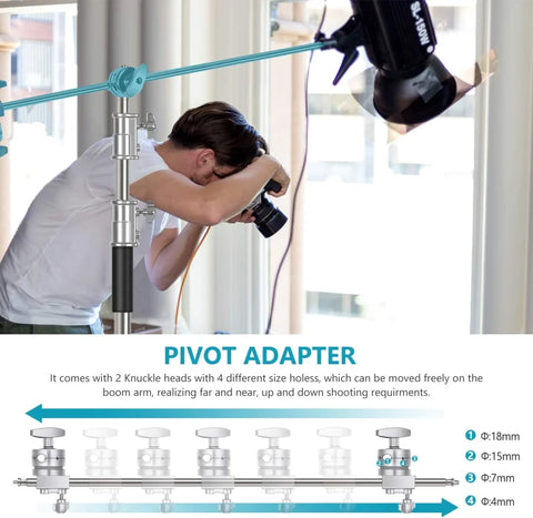 Neewer 300cm Adjustable C-stand Light Stand with Extension Boom Arm Removable Turtle-base and Carry Bag • Camerastuff