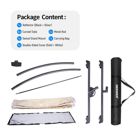 Neewer 4-in-1 167x61cm Clamshell Curved Reflector with Carry Bag (no Stand Included) • Camerastuff • South Africa