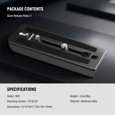 Neewer 501PL Tripod Fluid Head Quick Release Plate