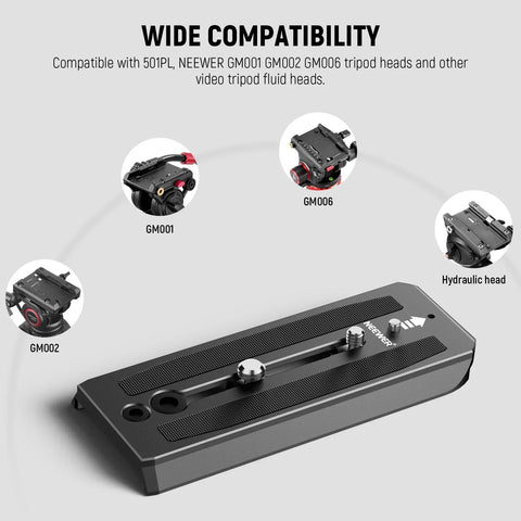 Neewer 501PL Tripod Fluid Head Quick Release Plate