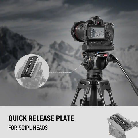 Neewer 501PL Tripod Fluid Head Quick Release Plate