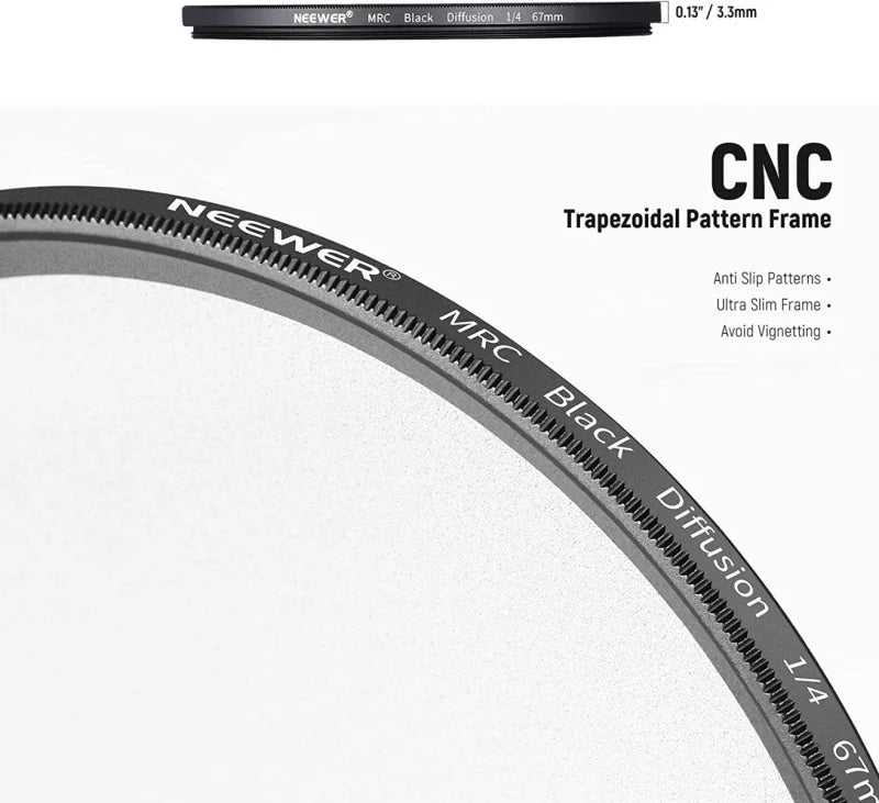 Neewer 52mm Black Diffusion 1/4 Filter Dream Cinematic – CameraStuff