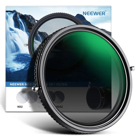 Neewer 52mm Filter 2-in-1 CPL Circular Polarizer and VND ND2-ND32 Variable Neutral Density