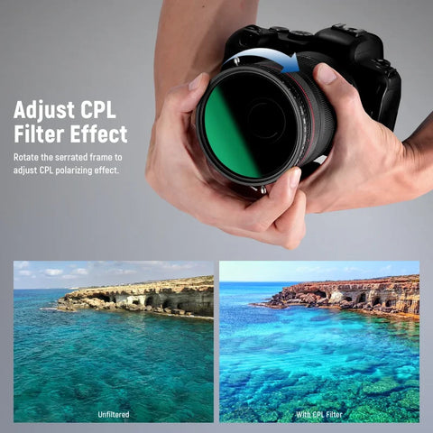Neewer 55mm Filter 2-in-1 Cpl Circular Polarizer and Vnd Nd2-nd32 Variable Neutral Density • Camerastuff • South Africa