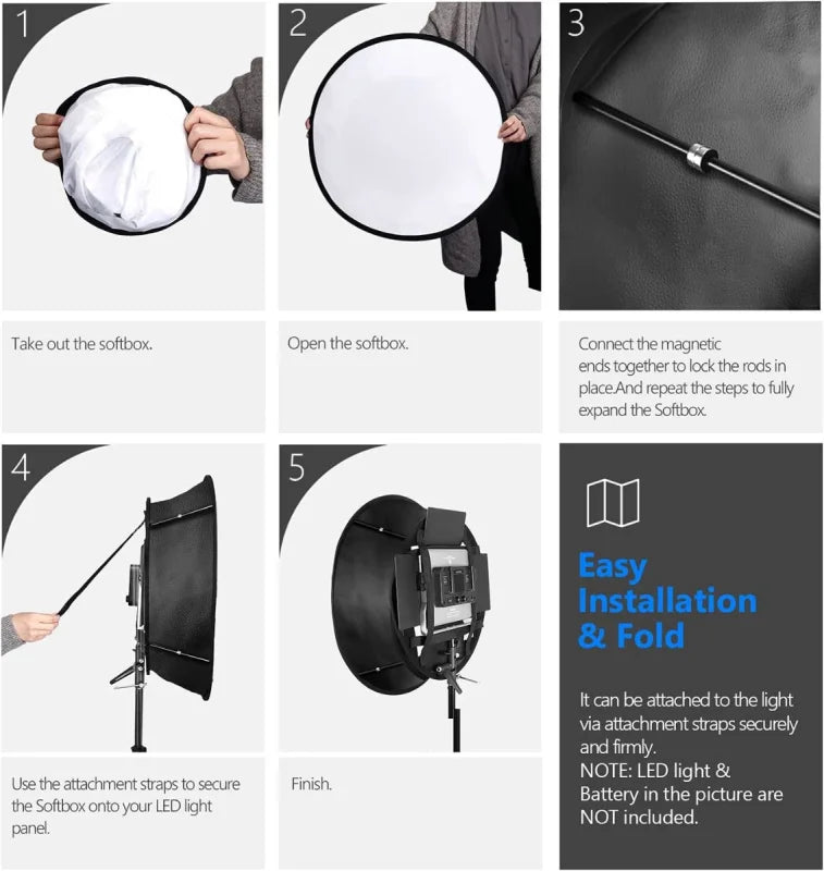 Neewer 58cm Collapsible Softbox with Grid for Neewer