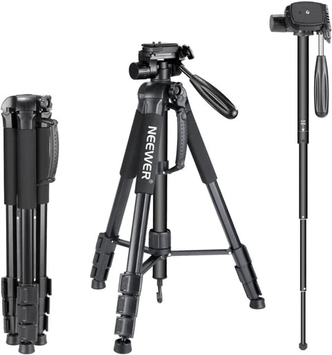 Neewer 70’’/177cm Portable Aluminium 2-in-1 Tripod and Monopod with Pan Tilt Head • Camerastuff • South Africa