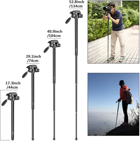 Neewer 70’’/177cm Portable Aluminium 2-in-1 Tripod and Monopod with Pan Tilt Head • Camerastuff • South Africa