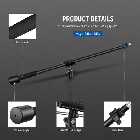 Neewer 90-156cm Boom Arm Including Weight and Sandbag