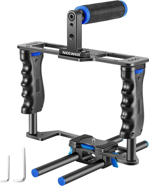 Neewer Aluminum Alloy Video Camera Film Cage & Rig with Top Side Handles • Camerastuff • South Africa