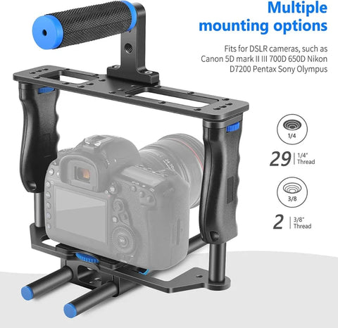 Neewer Aluminum Alloy Video Camera Film Cage & Rig with Top Side Handles • Camerastuff • South Africa