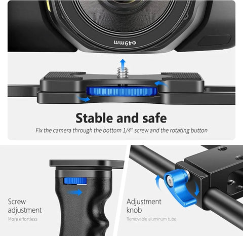 Neewer Aluminum Alloy Video Camera Film Cage & Rig with Top Side Handles • Camerastuff • South Africa