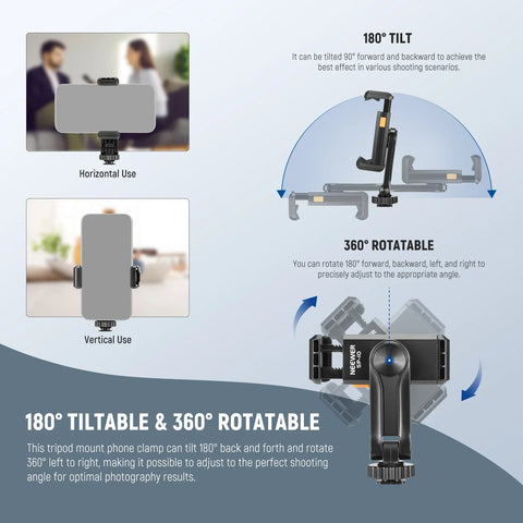 Neewer BASICS SP 10 Smartphone Tripod Mount Holder with 1/4Inch Thread & Cold Shoe
