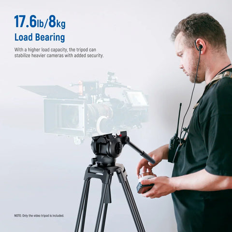 Neewer Basics Tp37 74’’/187cm Aluminium Video Tripod with Fluid Head • Camerastuff • South Africa