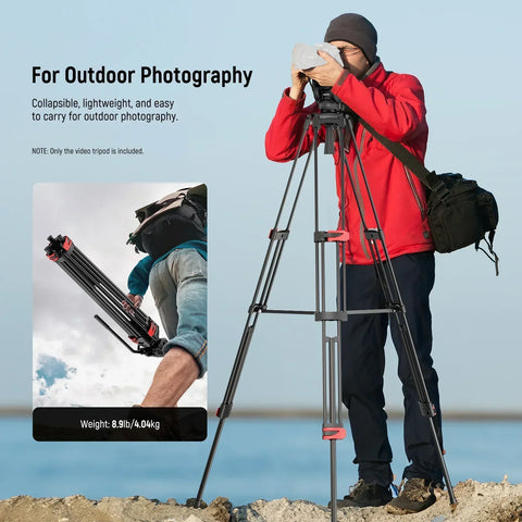 Neewer Basics Tp37 74’’/187cm Aluminium Video Tripod with Fluid Head • Camerastuff • South Africa