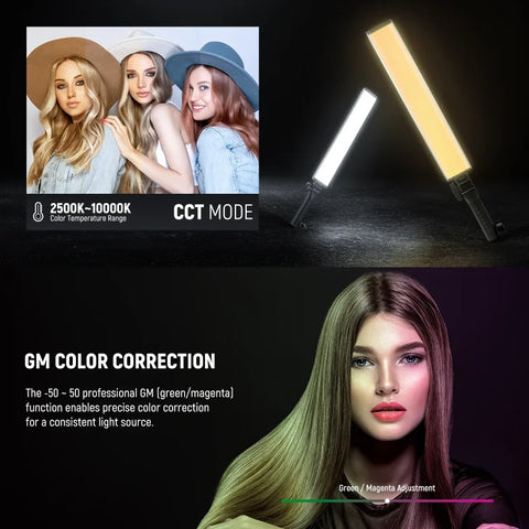 Neewer Bh30s 15w Rgb-ww Led Constant Light Stick with Built-in Battery and Touchscreen Control • Camerastuff • South