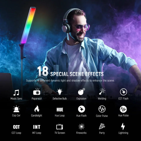 Neewer Bh30s 15w Rgb-ww Led Constant Light Stick with Built-in Battery and Touchscreen Control • Camerastuff • South
