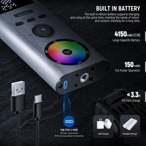 Neewer Bh30s 15w Rgb-ww Led Constant Light Stick with Built-in Battery and Touchscreen Control • Camerastuff • South