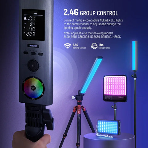 Neewer Bh30s 15w Rgb-ww Led Constant Light Stick with Built-in Battery and Touchscreen Control • Camerastuff • South