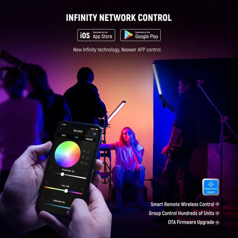 Neewer Bh30s 15w Rgb-ww Led Constant Light Stick with Built-in Battery and Touchscreen Control • Camerastuff • South