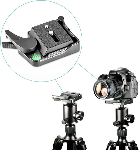 Neewer Black Aluminum Alloy Quick Release QR Plate Adapter