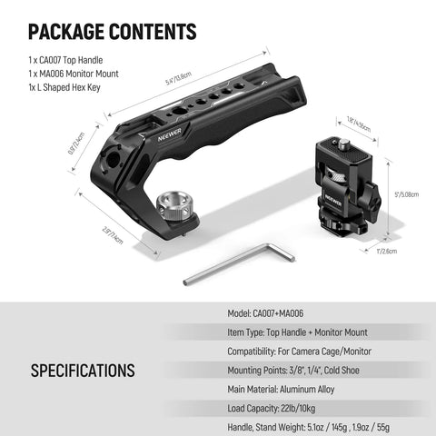 Neewer Ca007 Arri Top Handle + Ma006 Monitor Mount Set • Camerastuff • South Africa