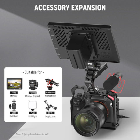 Neewer CA007 Top Handle With 3/8inch-16 Locating Holes For Arri Grip For Camera Cage