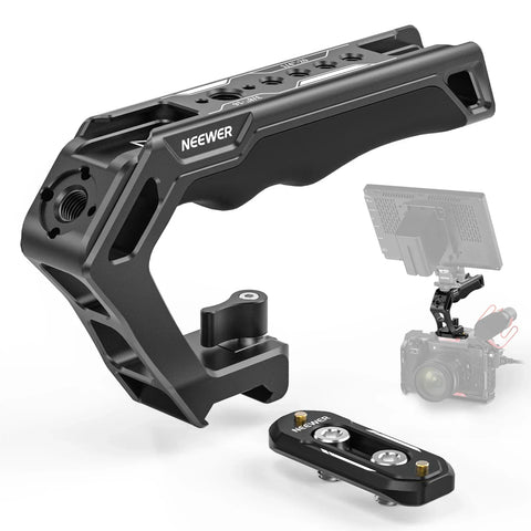 Neewer CA008 Quick Release Top Handle With Nato Rail and Clamp Grip for Camera Cages