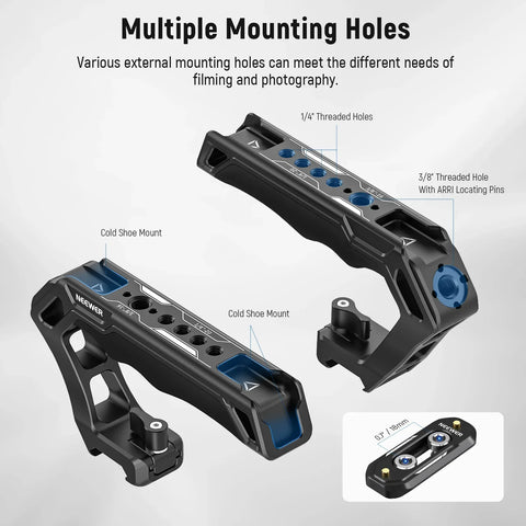 Neewer CA008 Quick Release Top Handle With Nato Rail and Clamp Grip for Camera Cages