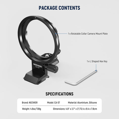 Neewer Ca057 Rotatable Camera Lens Collar for Canon R5 R5c R6 Mark Ii • Camerastuff • South Africa