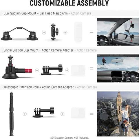 Neewer Ca065 Triple Suction Cup Car Mount • Camerastuff • South Africa