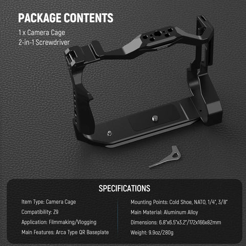 Neewer Ca118 Aluminum Alloy Camera Cage for Nikon Z9 • Camerastuff • South Africa