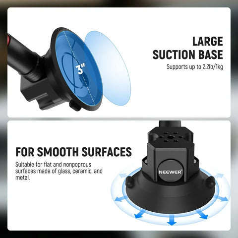 Neewer Ca136 Triple Suction Cup Extension Pole Car Mount Kit • Camerastuff • South Africa