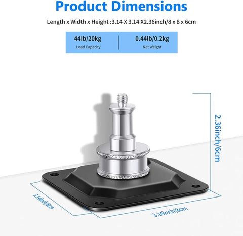 Neewer Ceiling Wall Spigot Mount with 1/4 Screw Thread Mbh-700s-1 • Camerastuff • South Africa