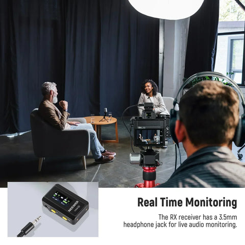 Neewer Cm28 Wireless Lavalier Lapel Microphone with Charging Case and Built-in 4gb Storage • Camerastuff • South Africa